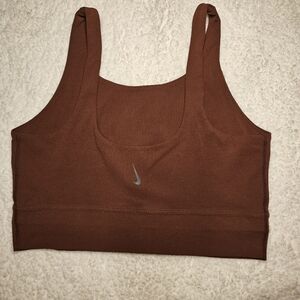 Nike Women Yoga Luxe Infinalon Crop Tank Top Training Maroon